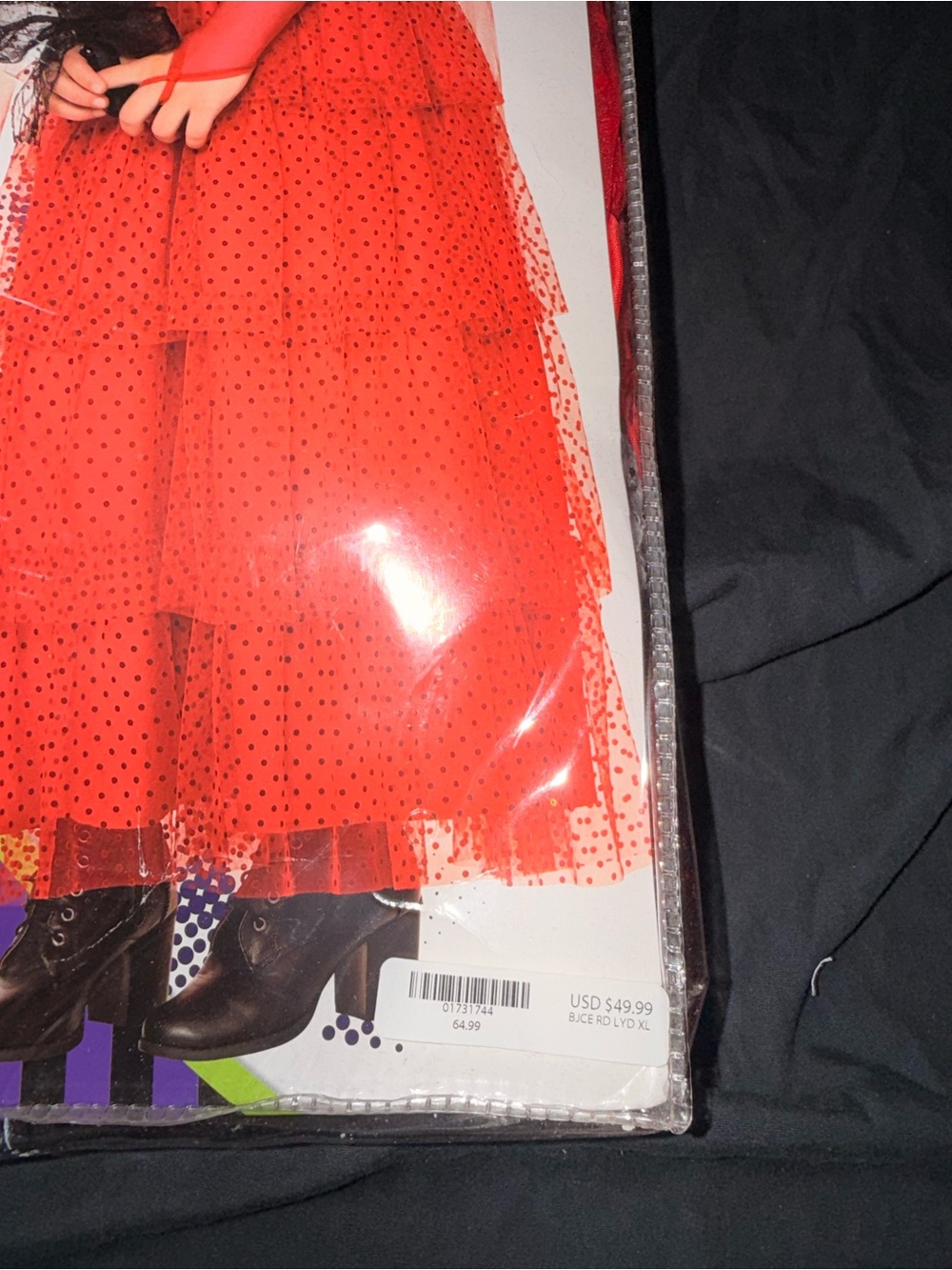 Spirit Beetlejuice Lydia Deetz Red Kids Costume Dress with Gloves - Picture 2 of 4